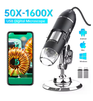 Microscope numérique USB FYX 1600X, caméra HD, loupe électronique à 8 LED, inspection de circuits imprimés pour Windows, Mac, Android