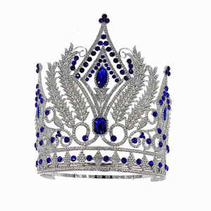 Ornate <b>Leaf</b> Pattern Crystal <b>Crown</b> Tall Silver Plated Rhinestone Tiara For Women Pageant Prom Party - Product Image 3