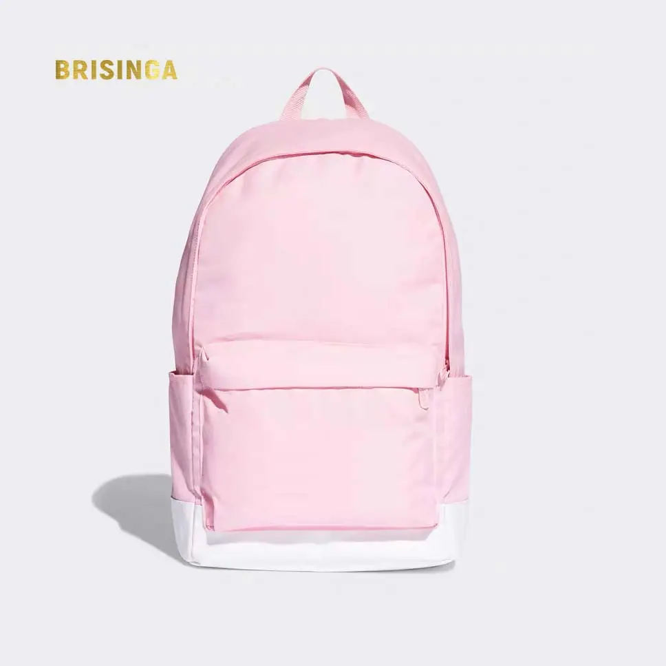 Bolso de hombro de algodón para mujer, mochila escolar rosa