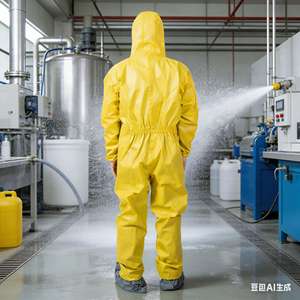 <span class=keywords><strong>La</strong></span> combinaison de protection de type mono, de couleur jaune, laminée avec du PE, convient à <span class=keywords><strong>la</strong></span> protection contre les particules solides. - Product Image 4