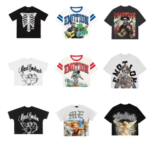 Camisetas de Hombre Nuevas, de Alta Calidad, 100% Algodón, Camiseta con Estampado Gráfico de Emociones Mixtas, Estilo Urbano, Camisetas Extra Grandes para Hombre - Product Image 1