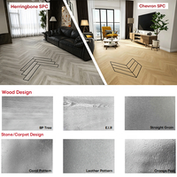Revêtement de sol en vinyle SPC imitation bois 4mm 5mm 0.2mm couche d'usure, système de pose clipsable, planches de vinyle de luxe, parquet chevron
