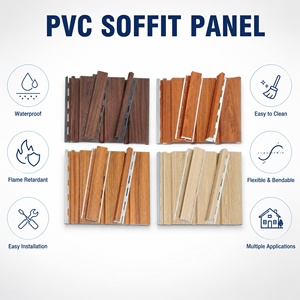Panneau <span class=keywords><strong>de</strong></span> soffite en vinyle, texture bois, imperméable, ventilé, anti-UV, pour toit en <span class=keywords><strong>PVC</strong></span>, pour extérieur - Product Image 4