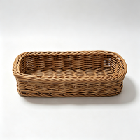 Panier à ustensiles marron en rotin PP tressé à la main, écologique, de qualité alimentaire, étanche et peu encombrant, pour couteaux, fourchettes et baguettes