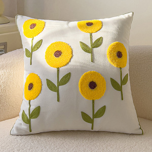 Funda De Almohada bordada con flores de verano 18x18 ''Juego de <span class=keywords><strong>fundas</strong></span> de cojín para exteriores - Product Image 2