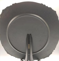 Assiette de présentation dorée en plastique modèle France, vente en gros à prix réduit pour table de mariage