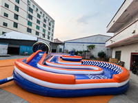 Parcours d'obstacles gonflable commercial en PVC, taille 16x8m, jeu de labyrinthe, location pour événements extérieurs, carnaval, parc d'attractions
