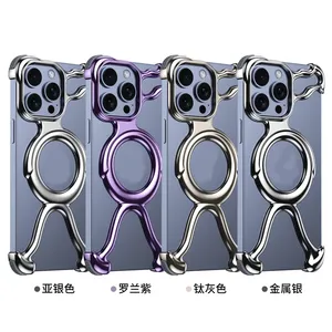 Funda de Metal magnética de lujo para iPhone 15 Pro Max, soporte de aluminio, protección a prueba de golpes, funda de teléfono para <span class=keywords><strong>Iphine</strong></span> 15 <span class=keywords><strong>14</strong></span> 13 - Product Image 1