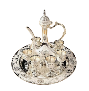 New European Style Afternoon Tea Set Handmade Tea & Espresso Supplies Elegant Metal <b>Stainless</b> <b>Steel</b> Tea Set - Product Image 3