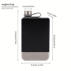 Petaca Metálica Cuadrada Portátil de Acero Inoxidable de 9oz con Logotipo Personalizado para Exteriores - Product Image 3