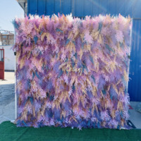 GJ-WA824 en gros fleurs mur mariage décor 3d mur de fleurs artificielles retrousser toile de fond simulation mur végétal