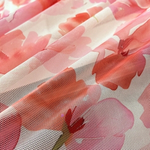 Trong Suốt Lưới 91% <span class=keywords><strong>Polyester</strong></span> 9% Spandex Đan Tùy Chỉnh Hoa In Kỹ Thuật <span class=keywords><strong>S</strong></span>ố Điện Lưới Lưới Vải Cho Đồ Bơi Ăn Mặc - Product Image 5