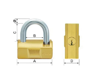 Candado de Latón HAMMER, Candado de Seguridad de Latón Macizo de Alta Resistencia con Doble Bloqueo - Product Image 5