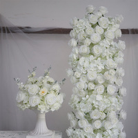 Vente en gros de rangées de fleurs artificielles blanches de haute qualité pour la décoration de mariage, support de table, panneau décoratif pour événements et fêtes, 200 cm