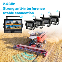 Sistema de Cámara de Respaldo Inalámbrica Digital VD, 4 Canales, AHD1080P, Monitor Cuádruple, para Camiones Mineros, Camiones de Volteo, Semirremolques, Autocaravanas, IP69K, Impermeable