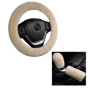 Phụ nữ nam mềm mại màu đen hồng ấm dày sang trọng Xe tay lái bao gồm gearshift phanh tay bảo vệ với cổ áo trang trí - Product Image 5