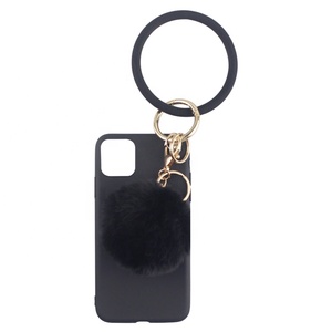Étui <span class=keywords><strong>de</strong></span> téléphone en Silicone pour femmes, avec Bracelet et Pompon, nouveau Design, - Product Image 5
