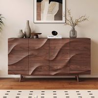 Console en bois massif de noyer de style vintage, conçue par des designers, écologique, durable, multi-styles, séparateur de salle à manger, rangement central