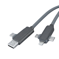 6'sı 1 arada USB C Kablosu 65W LED Ekranlı Silikon Çoklu Şarj Kablosu, Veri Senkronizasyonlu, USB C Şarj Kablosu Kombosu Tip C/USB A/L