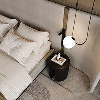 Lit capitonné extra large de luxe moderne avec grande tête de lit à ailes en tissu doux, taille King, pour villa, hôtel, chambre à coucher