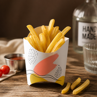 Caja para Papas Fritas de Comida Rápida, Exhibidor Frontal Alto, Cartón con Revestimiento de PE, Combo de Hamburguesas para Llevar, Impresión de Marca Privada para Cine, Eventos y Snacks