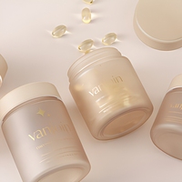 Pot en verre rond vide personnalisé de 90 ml, 120 ml, 150 ml, 180 ml avec couvercle à vis pour compléments alimentaires et produits de santé