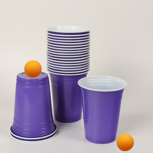 Logotipo personalizado vasos de plástico doble color púrpura juego plástico rojo fiesta tazas con tenis de mesa - Product Image 1