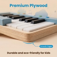 Jouet de clavier de piano en bois avec 3 modes sonores captivants, fonction d'enregistrement et de répétition, pratique musicale, design portable au toucher doux