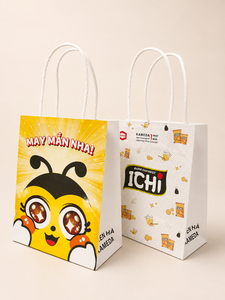 Sac en papier kraft blanc imprimé avec logo sur mesure, qualité alimentaire, pour boulangerie, pâtisserie, emballage à emporter, directement de l'usine au Vietnam - Product Image 4