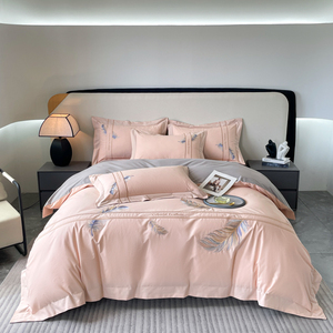 Ensemble de literie <span class=keywords><strong>MUSEA</strong></span> imprimé 4 pièces pour usage quotidien, 100% coton, respirant et durable, draps, taies d'oreiller et housse de couette modernes - Product Image 5