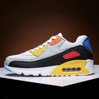 Chaussures de sport légères et respirantes en maille, style décontracté, avec amorti d'air, plateforme rétro, chaussures de skate à coussin d'air