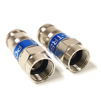 Conector de Compresión Coaxial Cuádruple Tipo F RG6, Carcasa de Latón, Contacto de Cobre Niquelado, Aplicación RF, Clasificación IP40 para Coaxial