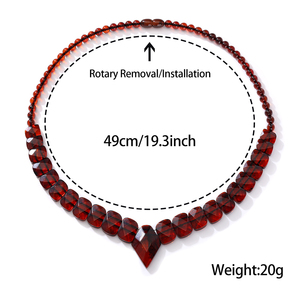 Collar Religioso de Ámbar Báltico Natural Naranja Atardecer de 20g y 49cm con Cuentas Planas Elásticas Tipo Rondelle y Cuerda Decorativa, Regalo - Product Image 2