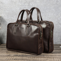 Porte-documents en cuir pleine fleur de qualité supérieure pour homme, pour ordinateur portable 14/16 pouces, sac de travail multi-zippé avec doublure en toile, logo personnalisé, taille adaptable