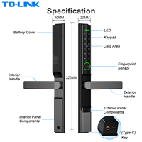 Cerradura Inteligente Deslizante de Aluminio para Puerta, Electrónica, con Código Digital, IP65 Impermeable, Huella Dactilar, Wifi Tuya, Diseño Delgado