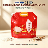 Pochette à bec verseur 30cm (L)*27cm (W)+6cm (Fond), 350 microns, avec poignée en plastique, sac haute barrière pour riz et céréales, personnalisable