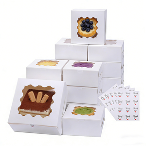 Scatole per Dessert con Finestra <span class=keywords><strong>Rosa</strong></span> all'Ingrosso, Confezioni Multiformato per <span class=keywords><strong>Pasticceria</strong></span>, Scatole Regalo per Eclairs, Torte e Dolci per Caffetterie e Pasticcerie - Product Image 6
