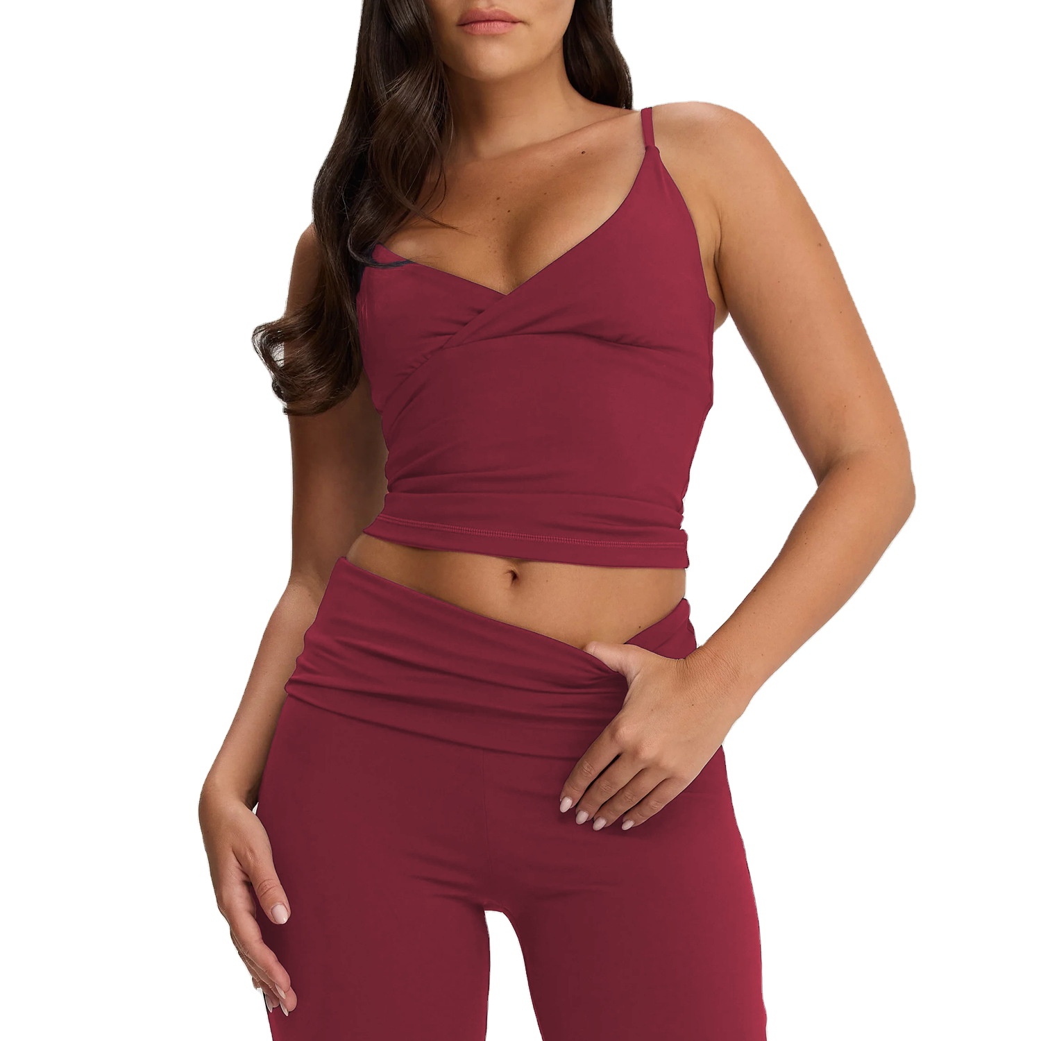 Women's Hot Selling Stretchy Four-Way Stretch Breathable Slimming Yoga Top Sexy Deep V Neck Tank Top for Fitness Sportswear
