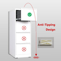 Archivador Vertical de Acero Moderno para Oficina en Casa o Uso Comercial, con 2/3/4 Cajones, Duradero, para Archivos Médicos, para Sala de Estar