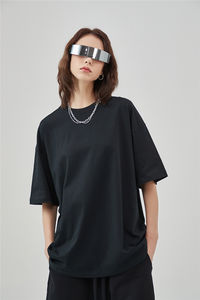 pink Black White Oversize Tshirt Women 100% Cotton Oversized Tshirts Plain Bulk <strong>T-shirt</strong> With logo Custom logo Printed - Product Image 2