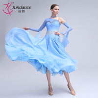 B-24121 Yundance personnalisé nouvelle robe de danse de salon de haute qualité en mousseline de soie bleu clair grâce tango robes de danse de salon à vendre