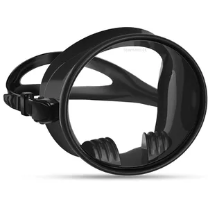 good quality performance silicone strap tempered glass frameless dive mask oval diving mask for spearfishing