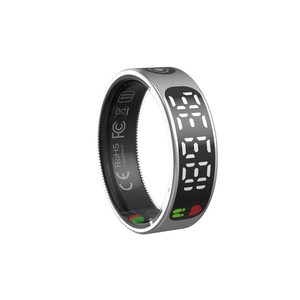 แหวนอัจฉริยะ จอแสดงผลดิจิตอล LED ตรวจวัดอัตราการเต้นของหัวใจ กันน้ำระดับ IP68 ติดตามการนอนหลับ ควบคุมผ่านแอป แบตเตอรี่ใช้งานได้นาน 5-10 วัน - Product Image 4