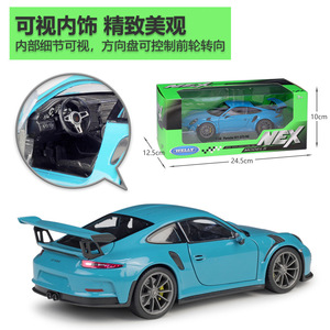 WELLY Willy 1:24 per Porsche GT3 RS, Modellino in Lega Simulata, Pezzo da Collezione per Adulti, Modello Auto in Plastica - Product Image 4