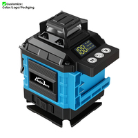 Niveau laser vert industriel haute précision 4D 16 lignes DIY, batterie au lithium, outil puissant horizontal et vertical