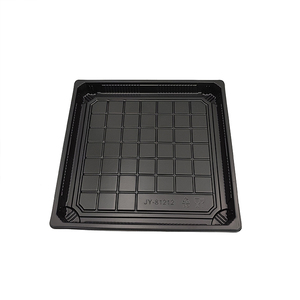 JY-81212 Tốt Nhất Tái Chế <span class=keywords><strong>PS</strong></span> Nhựa Takeaway Sushi Chân Không Hộp Vuông Màu Đen Nhựa Sushi Khay - Product Image 2
