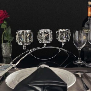 Porte-bougie en <span class=keywords><strong>verre</strong></span> et métal à 3 bras en forme <span class=keywords><strong>d</strong></span>'arche pour mariage, salle à manger, <span class=keywords><strong>d</strong></span>écoration de la maison, cadeau - Product Image 3