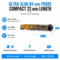 Module de caméra endoscopique USB 2.0, vue à 90 degrés, 4 lumières LED, capteur CMOS à mise au point de 20 à 60 mm, résistant à l'humidité élevée pour l'inspection