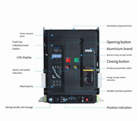 Disjoncteur intelligent série YUYE YES1-W1 YEW1-2500a 3P 3 pôles 2500A Ue AC1500V AC 1500V Icu 50kA Lcs 50 KA OEM ODM