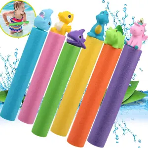 Verão praia guerra água arma Animal cabeça água canhão brinquedo Best Selling crianças praia pull-type pérola algodão água arma brinquedo